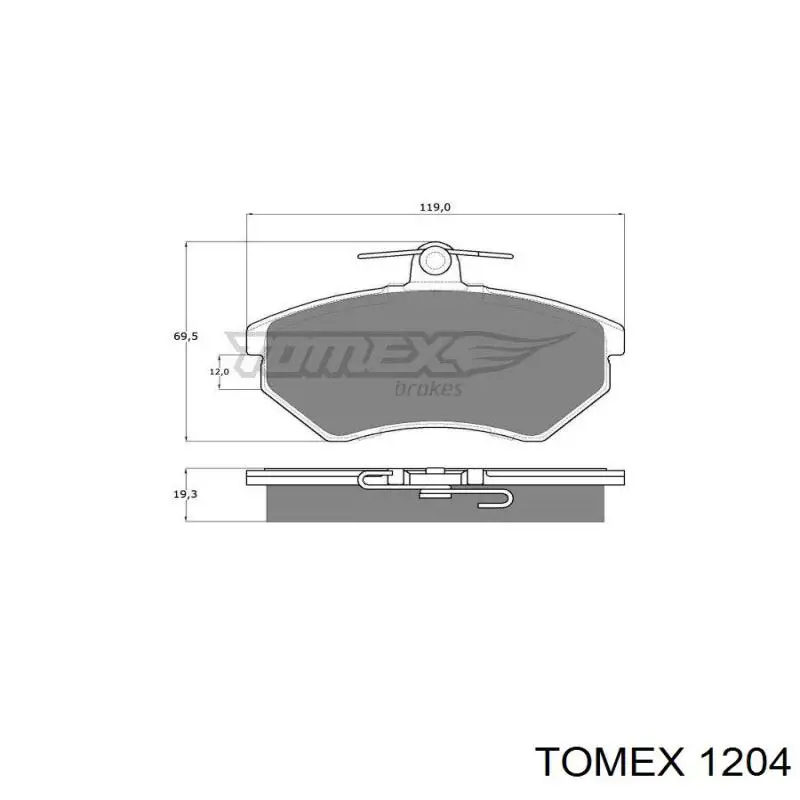 1204 Tomex Колодки передние