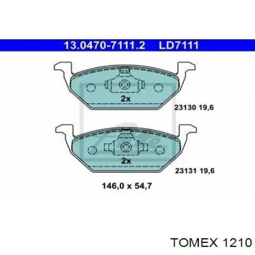 Колодки Tomex 1210 цена, от 19.81 USD