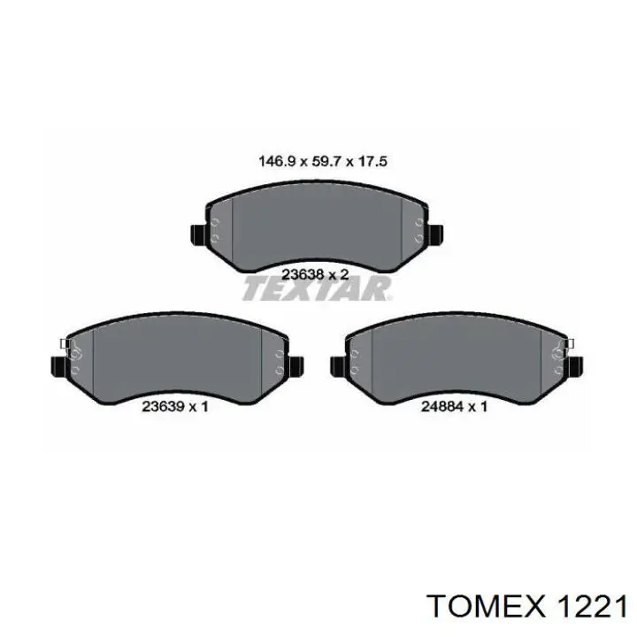 Передние тормозные колодки 1221 Tomex