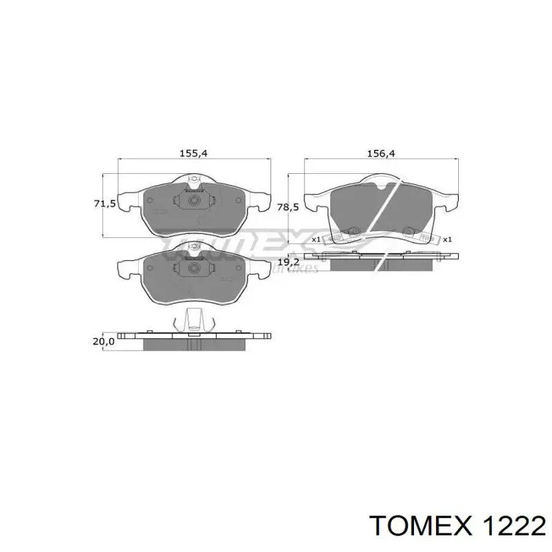 Передние тормозные колодки 1222 Tomex