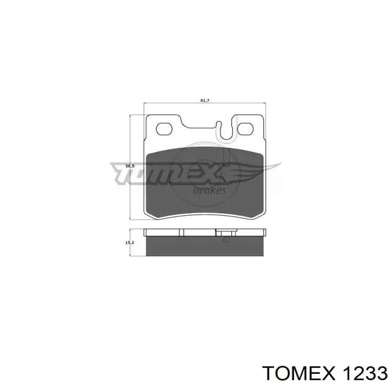 1233 Tomex колодки тормозные задние дисковые