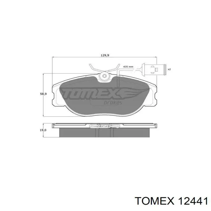 12441 Tomex колодки тормозные передние дисковые