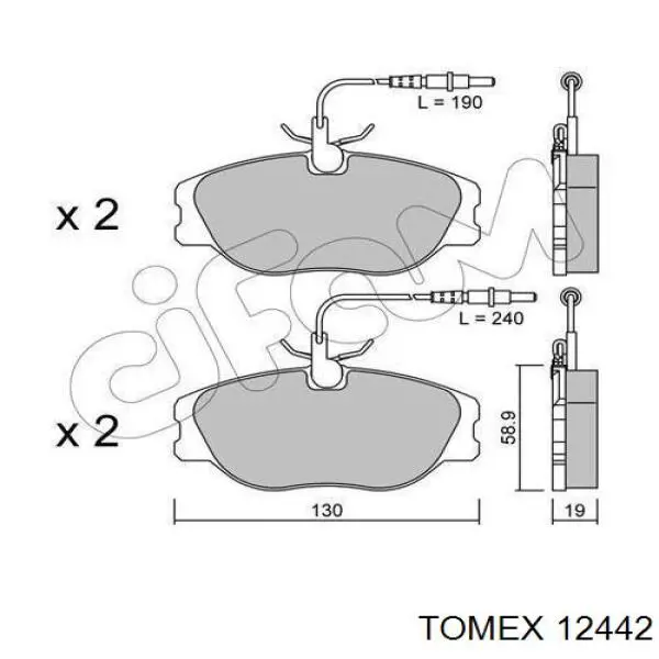 Тормозные колодки Tomex 12442