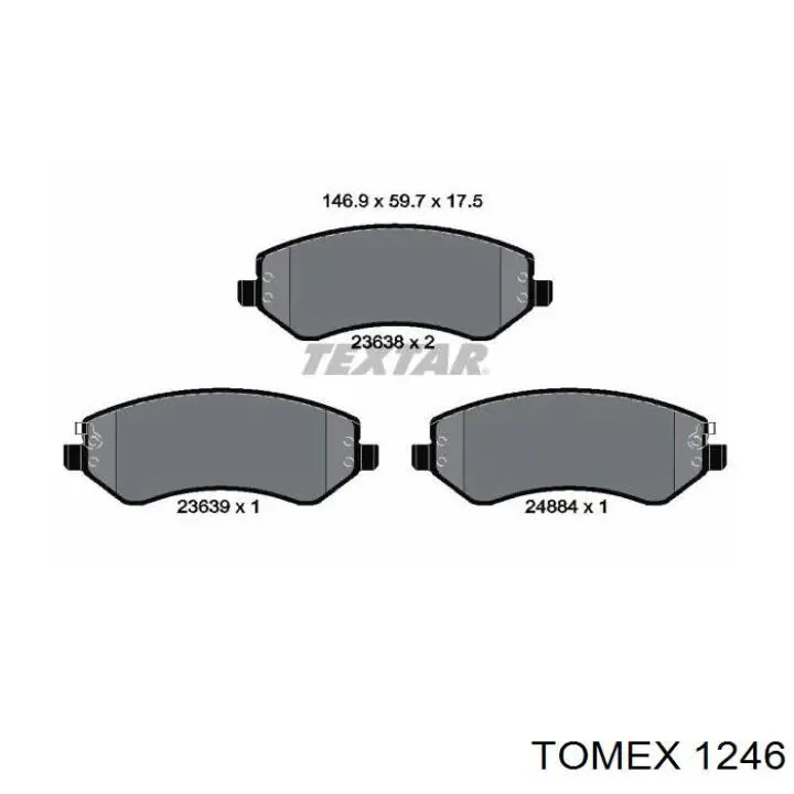 Задние тормозные колодки 1246 Tomex