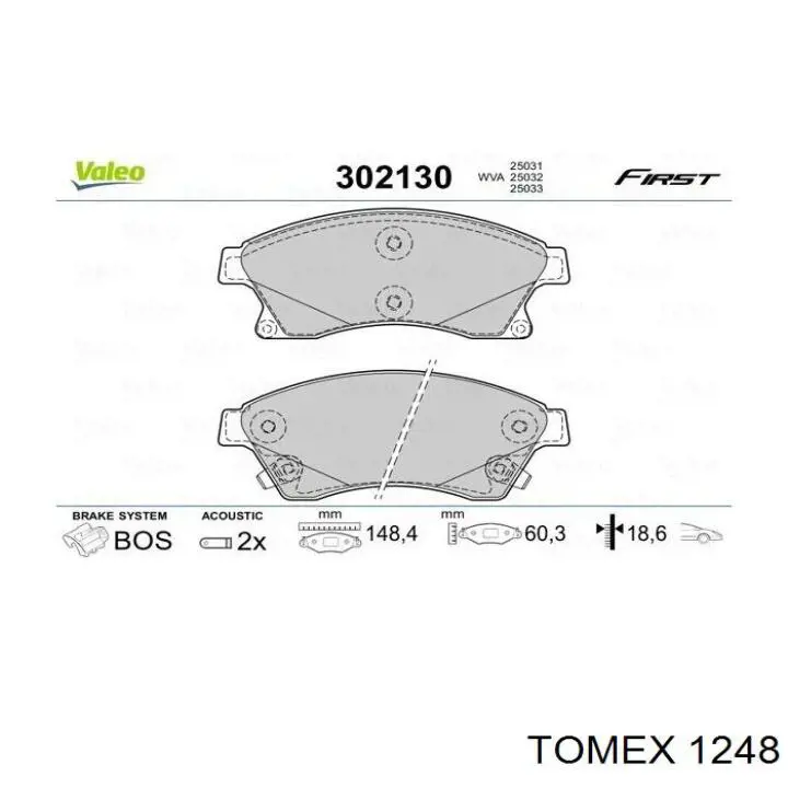 1248 Tomex Колодки передние