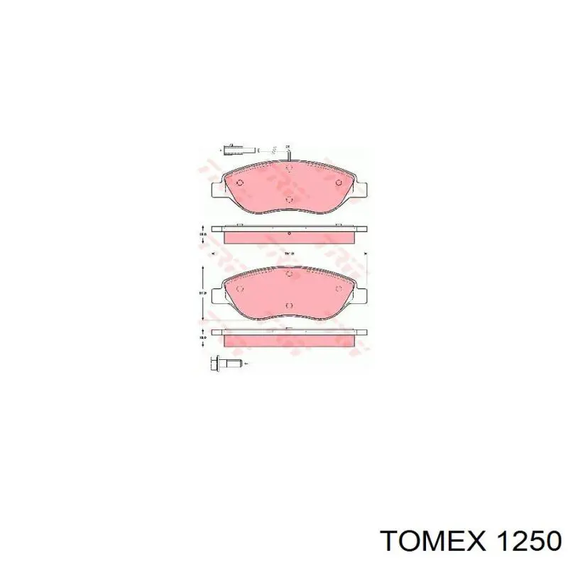 Передние тормозные колодки 1250 Tomex