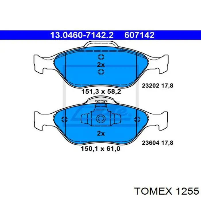1255 Tomex Колодки передние