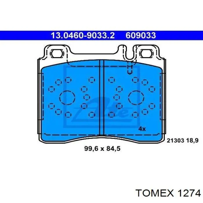 1274 Tomex колодки тормозные передние дисковые