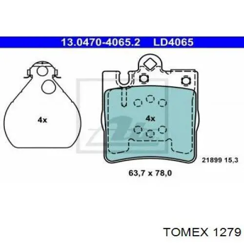 Колодки дисковые  Tomex 1279 цена, от 19.36 USD