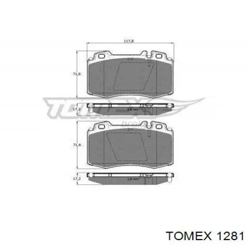 Передние тормозные колодки 1281 Tomex