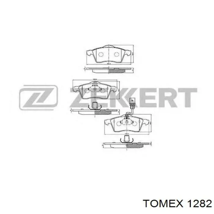 Передние тормозные колодки 1282 Tomex