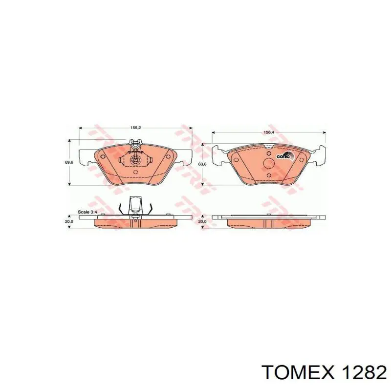 Колодки Tomex 1282 цена, от 22.32 USD