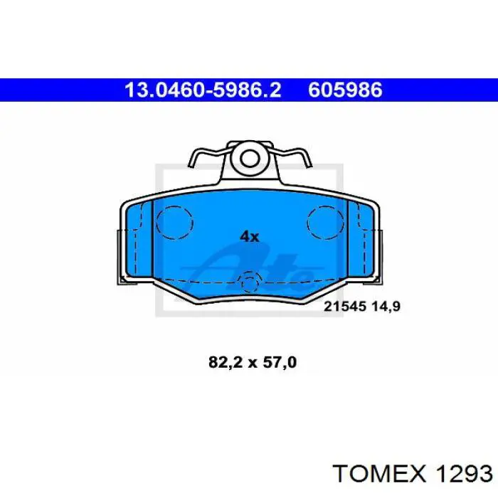 1293 Tomex Колодки тормозные дисковые комплект