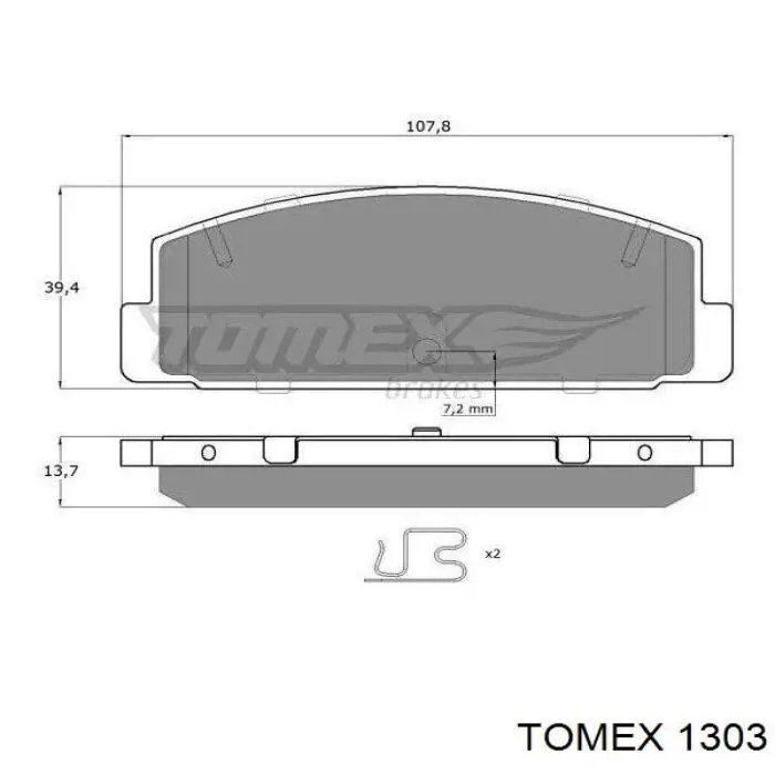 Купить 1303 Tomex Колодки тормозные