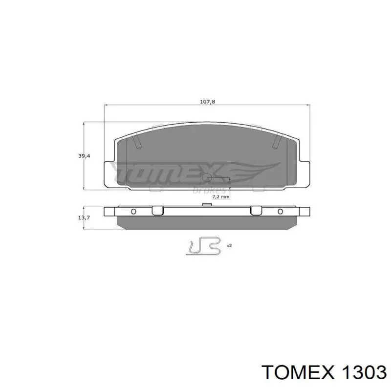 Передние тормозные колодки 1303 Tomex