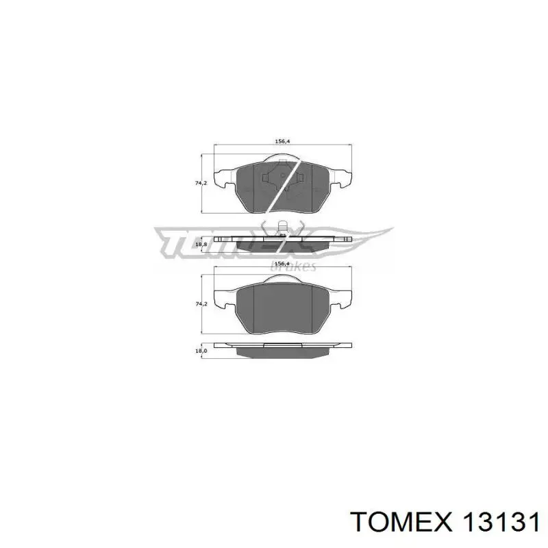 13131 Tomex передние тормозные колодки
