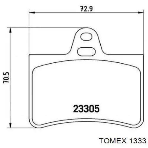 Задние тормозные колодки 1333 Tomex