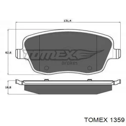 Передние тормозные колодки 1359 Tomex