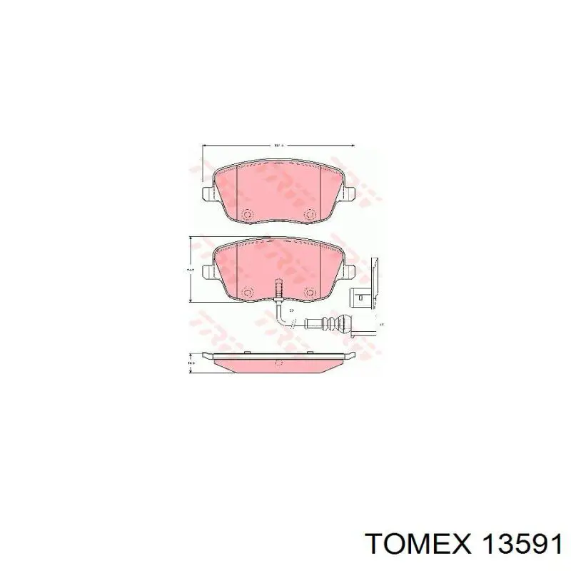 Передние тормозные колодки 13591 Tomex