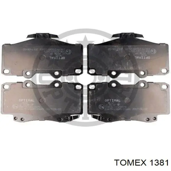 1381 Tomex колодки тормозные передние дисковые