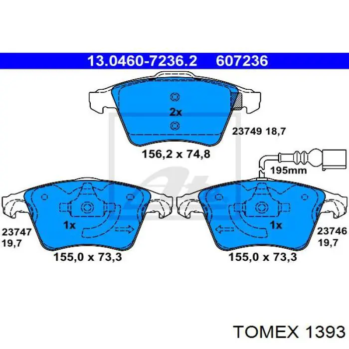 Колодки Tomex 1393 цена, от 27.32 USD