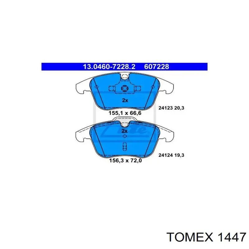 1447 Tomex Колодки передние