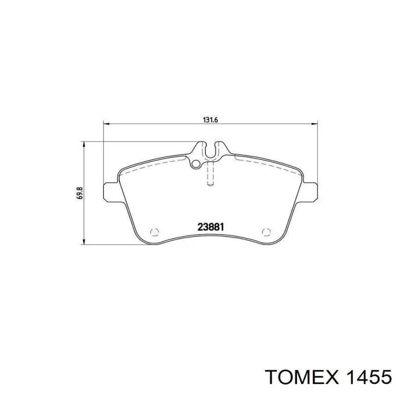 Pastillas de freno delanteras 1455 Tomex