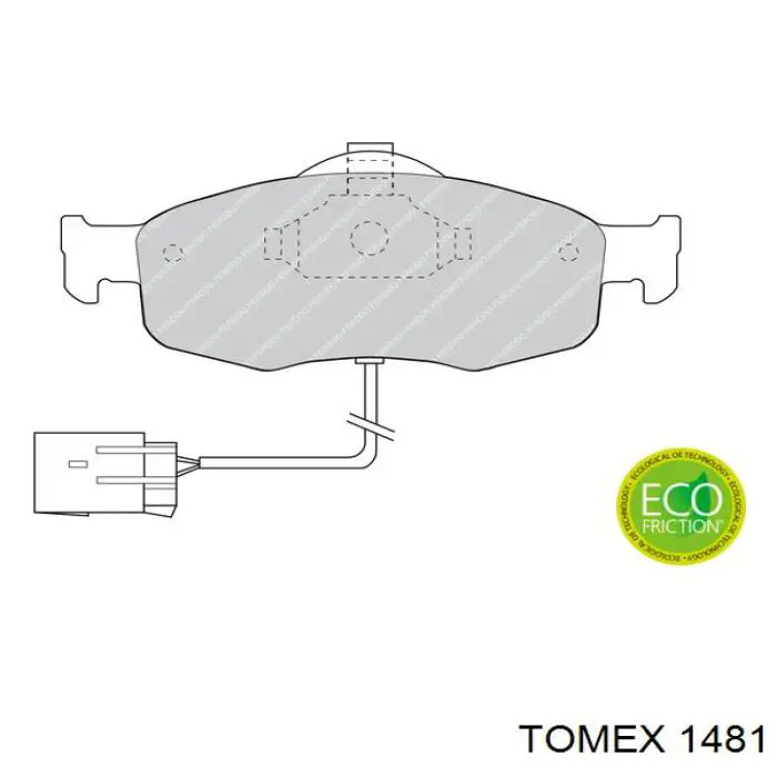 1481 Tomex колодки тормозные задние дисковые