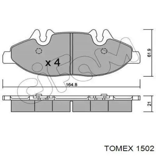 Колодки Tomex 1502 цена, от 27.41 USD