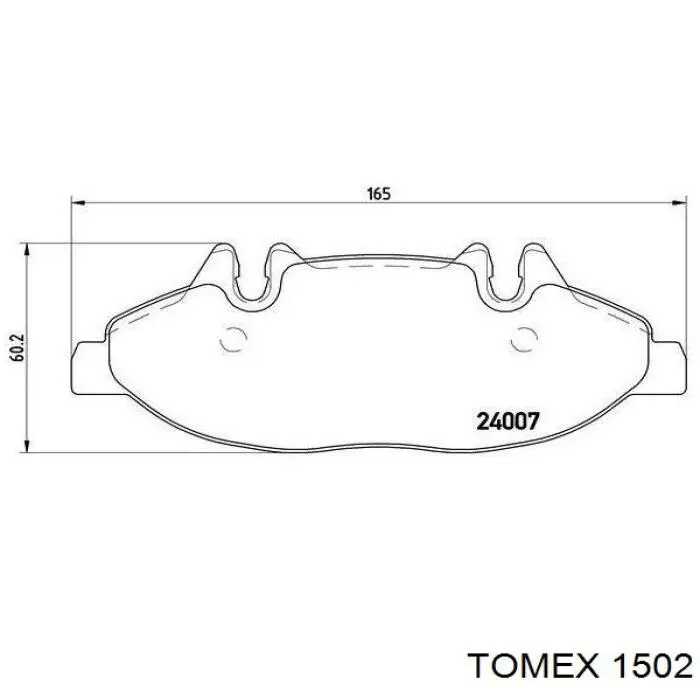 Передние тормозные колодки 1502 Tomex
