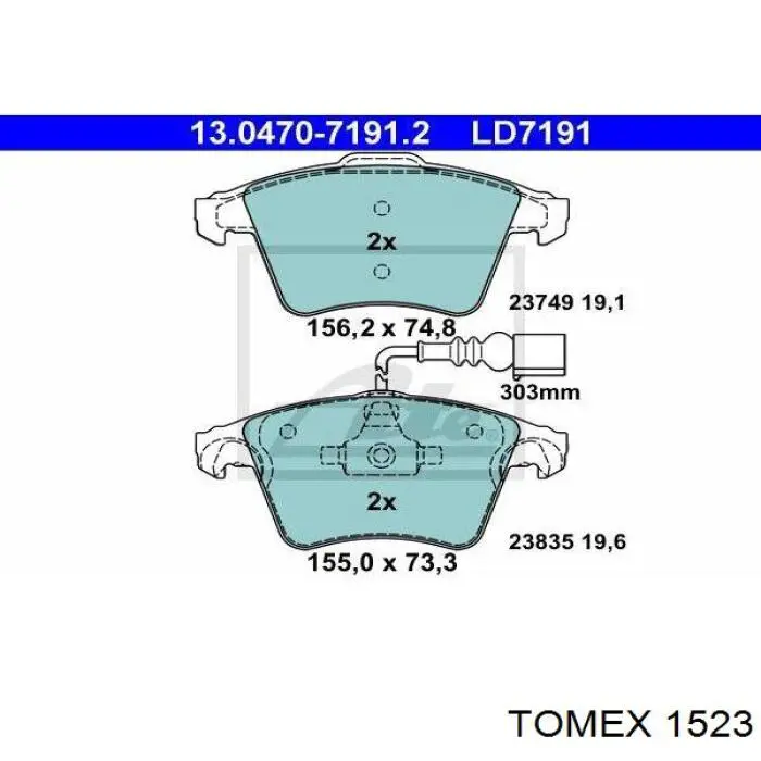 ADV184268 Blue Print Колодки передние
