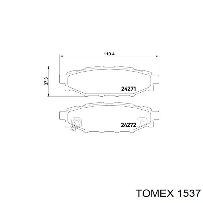 Колодки тормозные задние дисковые TOMEX 1537