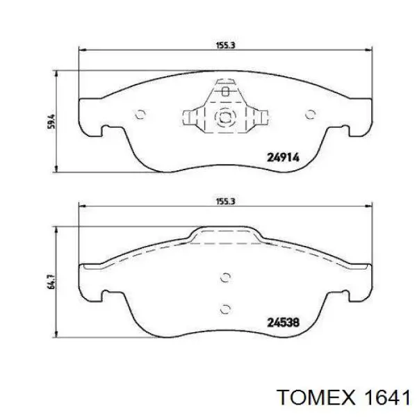 1641 Tomex Колодки передние