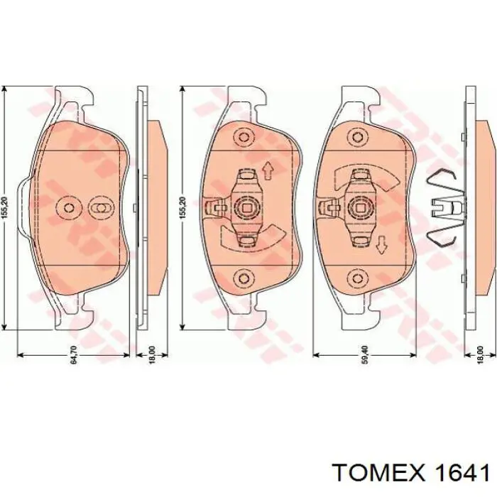 Колодки Tomex 1641 цена, от 24.80 USD