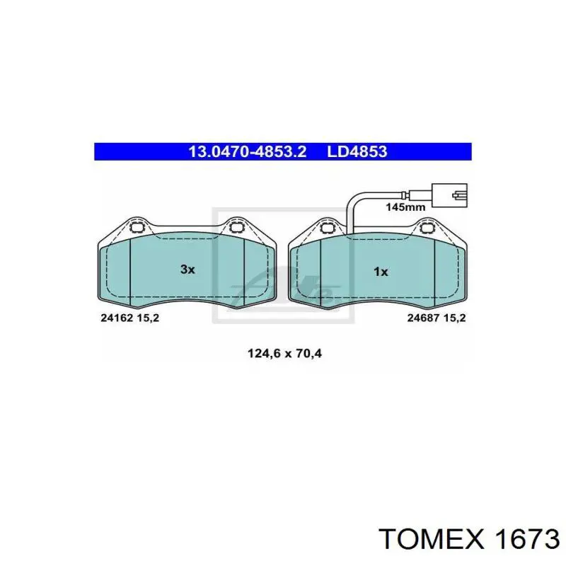 Передние тормозные колодки 1673 Tomex