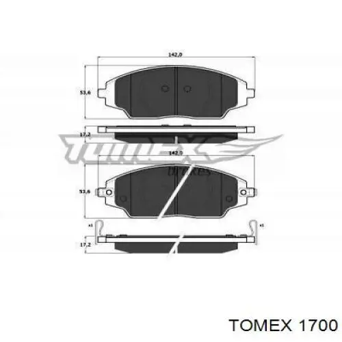 1700 Tomex передние тормозные колодки