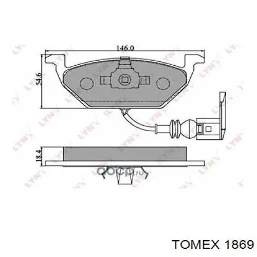 Купить 1869 Tomex Колодки тормозные задние, дисковые