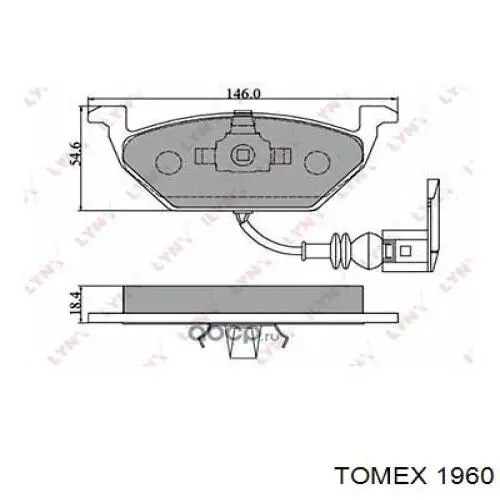 Передние тормозные колодки 1960 Tomex