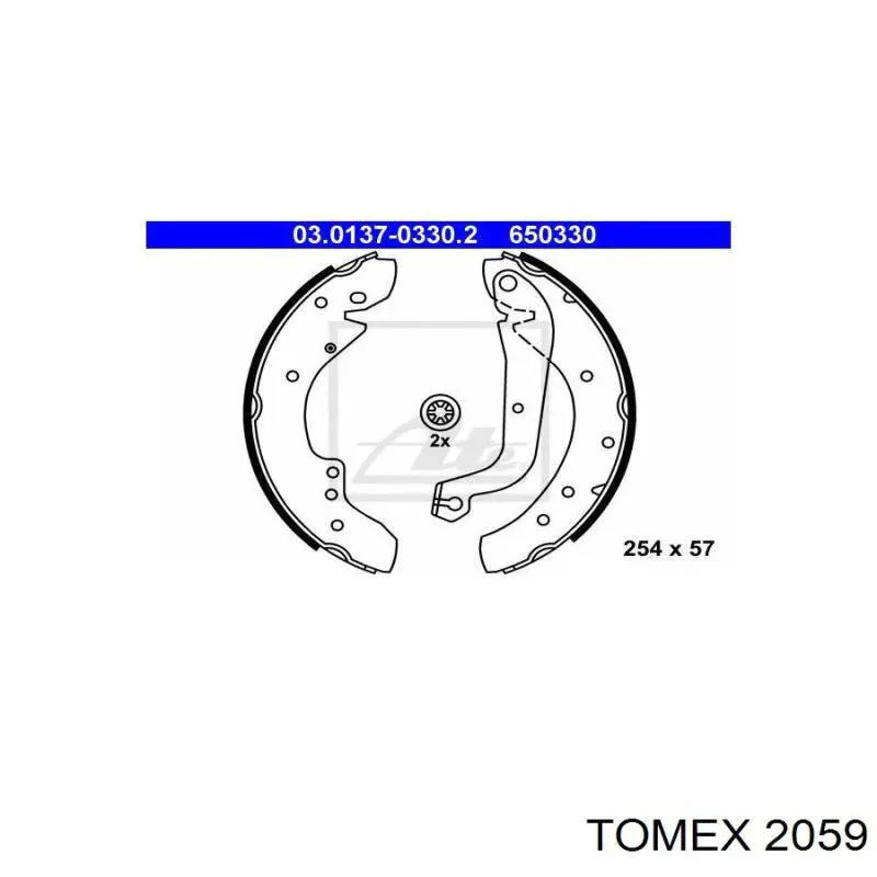2059 Tomex Барабанные тормозные колодки