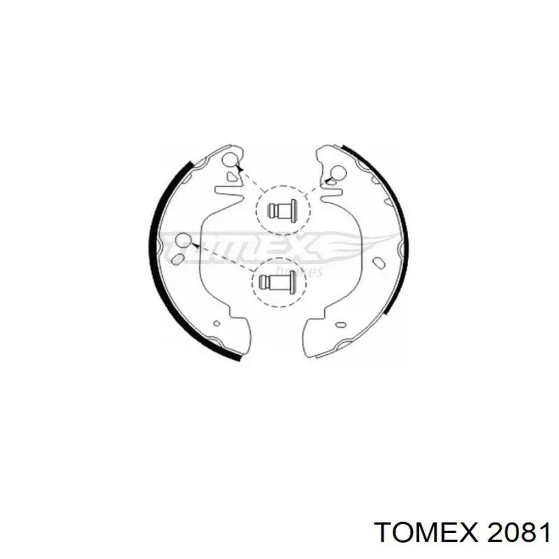 Задние барабанные колодки 2081 Tomex