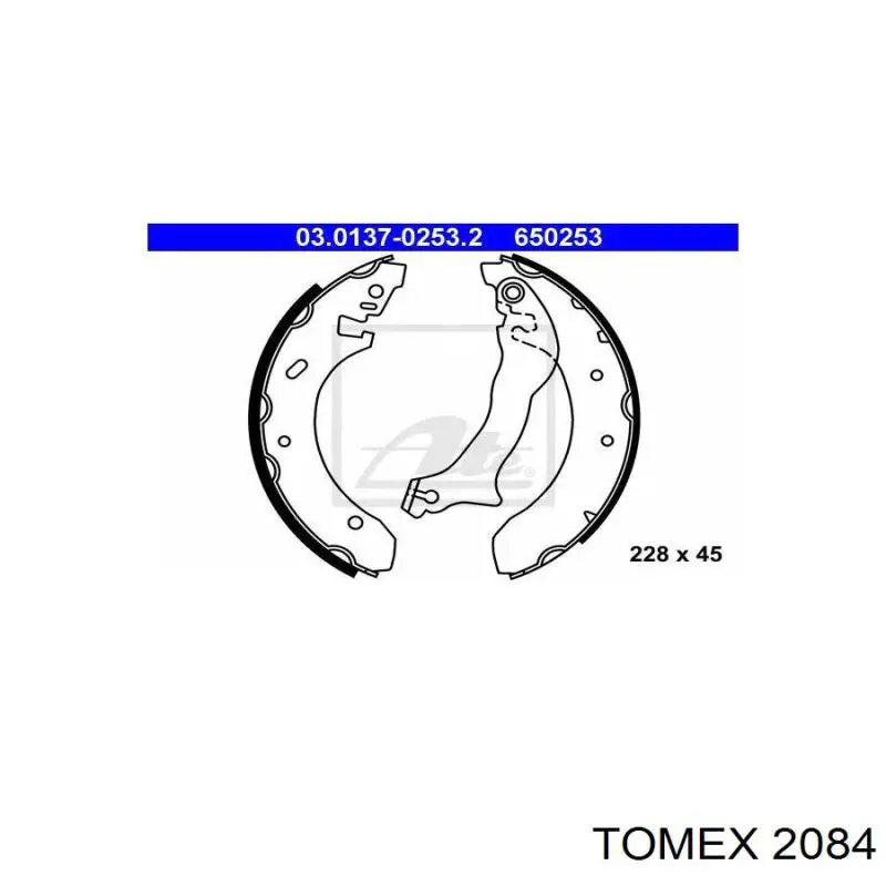Купить 2084 Tomex Задние барабанные тормозные колодки