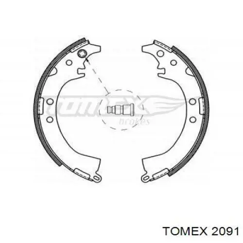 Задние барабанные колодки 2091 Tomex