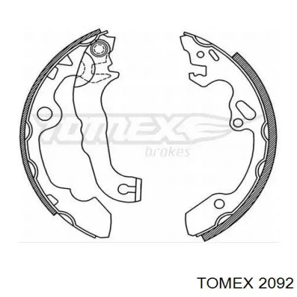 Задние барабанные колодки 2092 Tomex