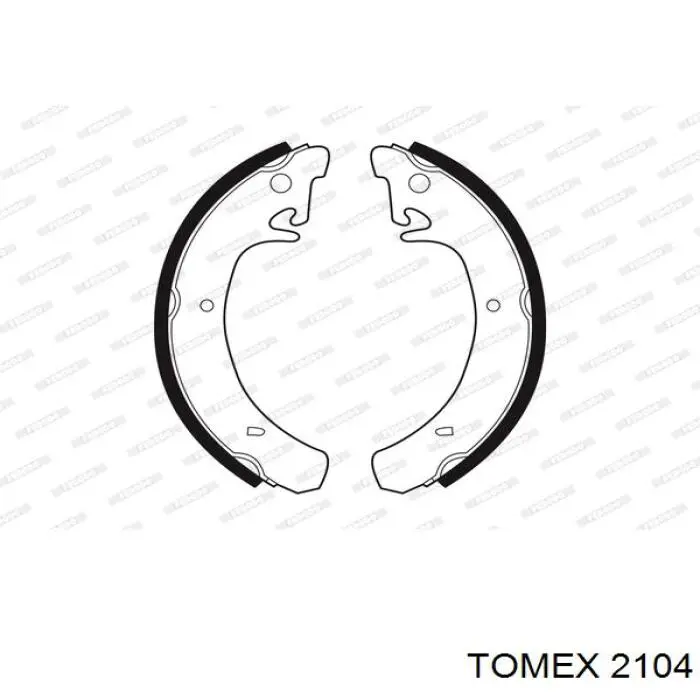 2104 Tomex колодки тормозные задние барабанные