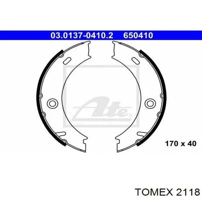 2118 Tomex колодки ручника (стояночного тормоза)
