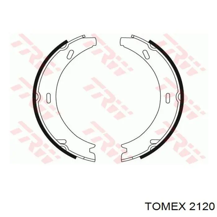2120 Tomex колодки ручника (стояночного тормоза)