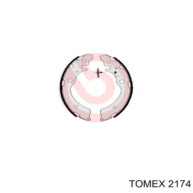 Zapatas de frenos de tambor traseras 2174 Tomex