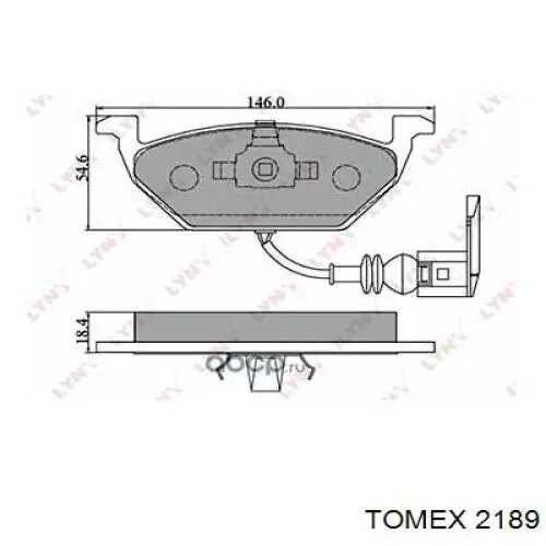 Задние барабанные колодки 2189 Tomex