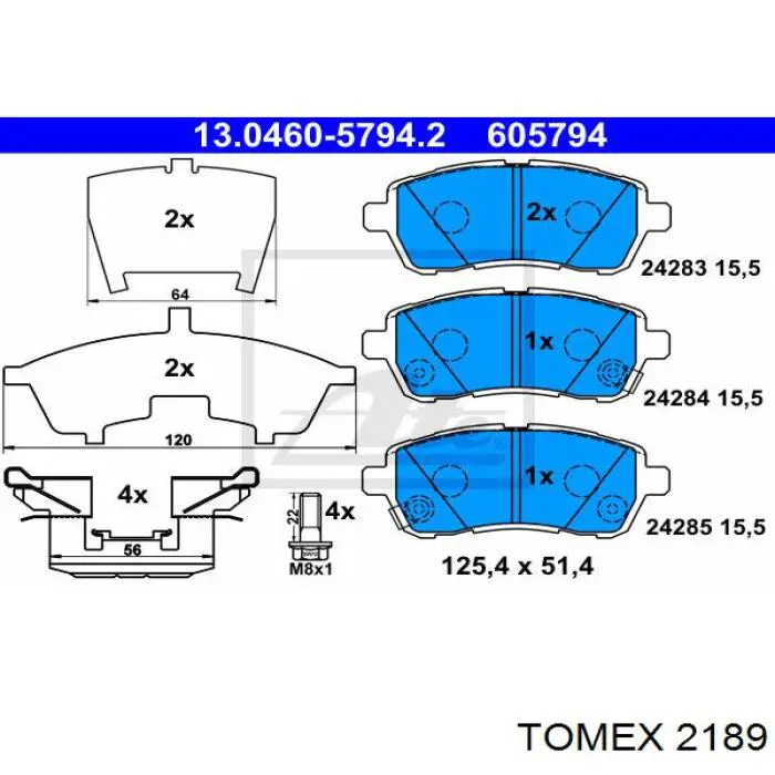 Тормоза рабочие задние ножные и тормозные барабаны Tomex 2189 цена, от 14.30 USD