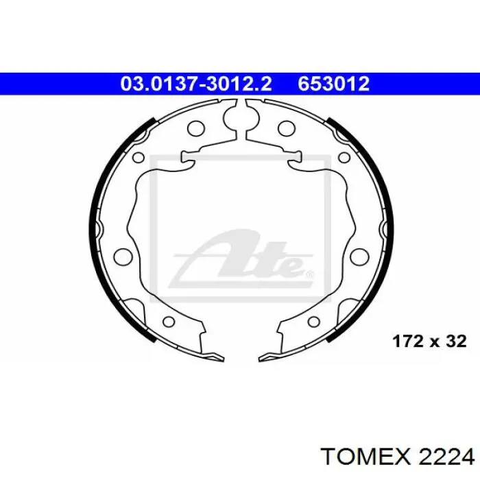 Колодки ручника 2224 Tomex